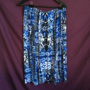 Olindas Vancouver Batik Skirt Midi Skirt Blues Lagenlook